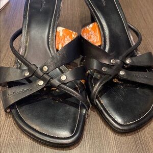 Harley-Davidson Black Strappy Sandals with Stud Accents